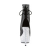 Pleaser DELIGHT-1018LG Black Vegan Silver Glitter