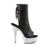 Pleaser DELIGHT-1018LG Black Vegan Silver Glitter
