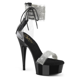 Pleaser DELIGHT-627RS Black Ankle Cuff High Heels Shoes