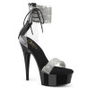 Pleaser DELIGHT-627RS Black Ankle Cuff High Heels Shoes