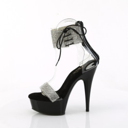 Pleaser DELIGHT-627RS Black Ankle Cuff High Heels Shoes