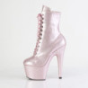 Pleaser ADORE-1020GP Blush Pink Glitter Patent Boots