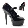Pleaser DELIGHT-687FH Black-Red Platform Heeled Pumps