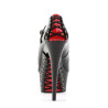 Pleaser DELIGHT-687FH Black-Red Platform Heeled Pumps