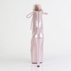 Pleaser ADORE-1020GP Blush Pink Glitter Patent Boots