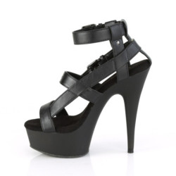 Pleaser DELIGHT-637 Black Vegan Leather Sale Women