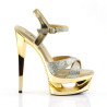 Pleaser ECLIPSE-619G Gold Stiletto Spike Heeled Sandals