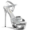 Pleaser ECLIPSE-619G Silver Stiletto High Heels Sandals