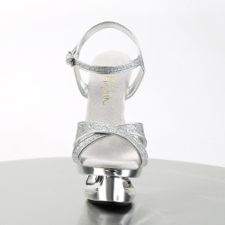 Pleaser ECLIPSE-619G Silver Stiletto High Heels Sandals