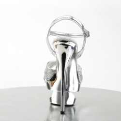 Pleaser ECLIPSE-619G Silver Stiletto High Heels Sandals