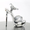 Pleaser ECLIPSE-619G Silver Stiletto High Heels Sandals