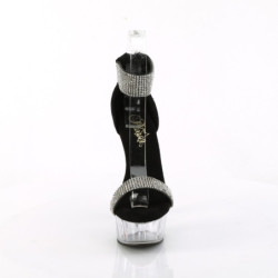 Pleaser DELIGHT-641 Black Ankle Cuff High Heeled Shoes