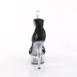 Pleaser DELIGHT-641 Black Ankle Cuff High Heeled Shoes