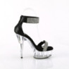 Pleaser DELIGHT-641 Black Ankle Cuff High Heeled Shoes