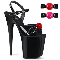 Pleaser FLAMINGO-809GB Black Exotic Pole Dance High Heels