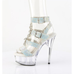 Pleaser DELIGHT-656RS T-Strap Buckle Heeled Sandals