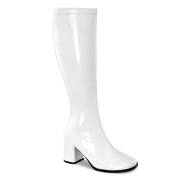 Funtasma GOGO-300WC White Patent Gogo Wide Calf Boots