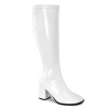 Funtasma GOGO-300WC White Patent Gogo Wide Calf Boots