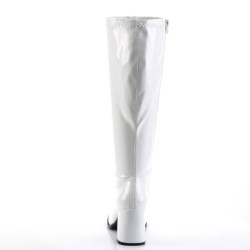 Funtasma GOGO-300WC White Patent Gogo Wide Calf Boots