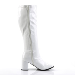 Funtasma GOGO-300WC White Patent Gogo Wide Calf Boots