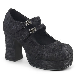Demonia GOTHIKA-09 Black Lace Punk Lolita Platform Pumps