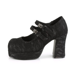 Demonia GOTHIKA-09 Black Lace Punk Lolita Platform Pumps