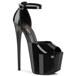 Pleaser JUBILANT-15 Black Stiletto Heeled D'Orsay Sandals