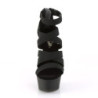 Pleaser JUBILANT-15 Black Stiletto Heeled D'Orsay Sandals