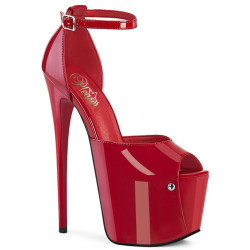 Pleaser JUBILANT-15 Red Stiletto Heeled D'Orsay Sandals