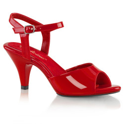 Fabulicious BELLE-309 Red Patent Low Heeled Sandals