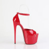 Pleaser JUBILANT-15 Red Stiletto Heeled D'Orsay Sandals