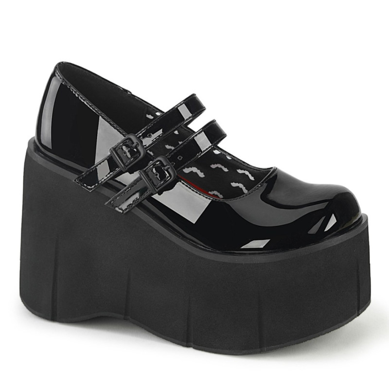 Demonia KERA-08 Black Patent Maryjane Platform Boots