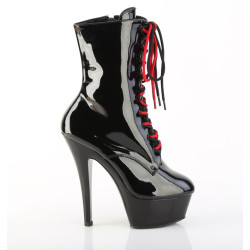 Pleaser KISS-1020-1 Black High Heeled Ankle Boots