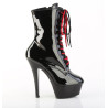 Pleaser KISS-1020-1 Black High Heeled Ankle Boots