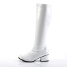 Funtasma RETRO-300 White Patent Chunky Heel 70s Boots