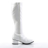 Funtasma RETRO-300 White Patent Chunky Heel 70s Boots
