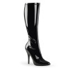 Pleaser SEDUCE-2000 Black Patent Stiletto Heeled Boots
