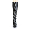 Pleaser SEDUCE-2000 Black Patent Stiletto Heeled Boots