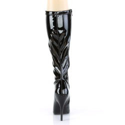 Pleaser SEDUCE-2000 Black Patent Stiletto Heeled Boots