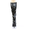 Pleaser SEDUCE-2000 Black Patent Stiletto Heeled Boots