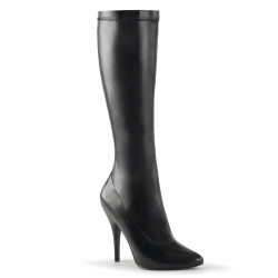 Pleaser SEDUCE-2000 Black Vegan Stiletto Heeled Boots