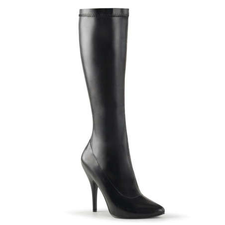 Pleaser SEDUCE-2000 Black Vegan Stiletto Heeled Boots