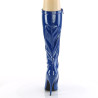 Pleaser SEDUCE-2000 Blue Patent Stiletto Heeled Boots