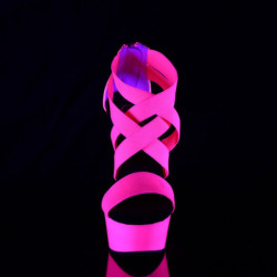 Pleaser DELIGHT-669UV Pink Neon Strapy High Heels Shoes