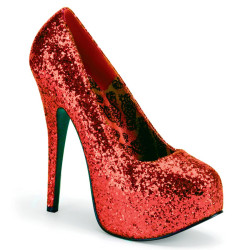 Pleaser Pink Label TEEZE-06GW Red Glitter Sale Women