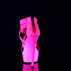 Pleaser DELIGHT-669UV Pink Neon Strapy High Heels Shoes
