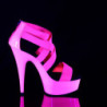 Pleaser DELIGHT-669UV Pink Neon Strapy High Heels Shoes