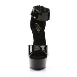 Pleaser DELIGHT-670-3 Black Ankle Cuff High Heels Shoes
