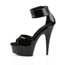 Pleaser DELIGHT-670-3 Black Ankle Cuff High Heels Shoes
