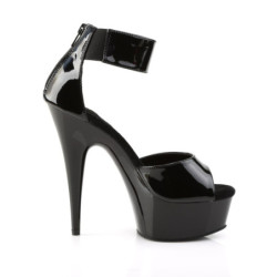 Pleaser DELIGHT-670-3 Black Ankle Cuff High Heels Shoes